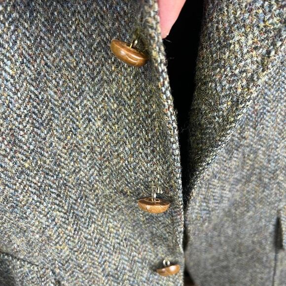 Harris Tweed Orvis Tailored Jacket Wood Button Size M ( 38 ) - Picture 4 of 8